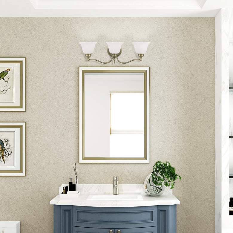 Image 3 Essex 24-in W 3-Light Antique Brass Arm Wall Sconce more views