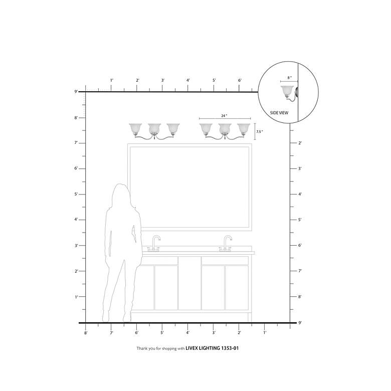 Image 7 Essex 24-in W 3-Light Antique Brass Arm Wall Sconce more views