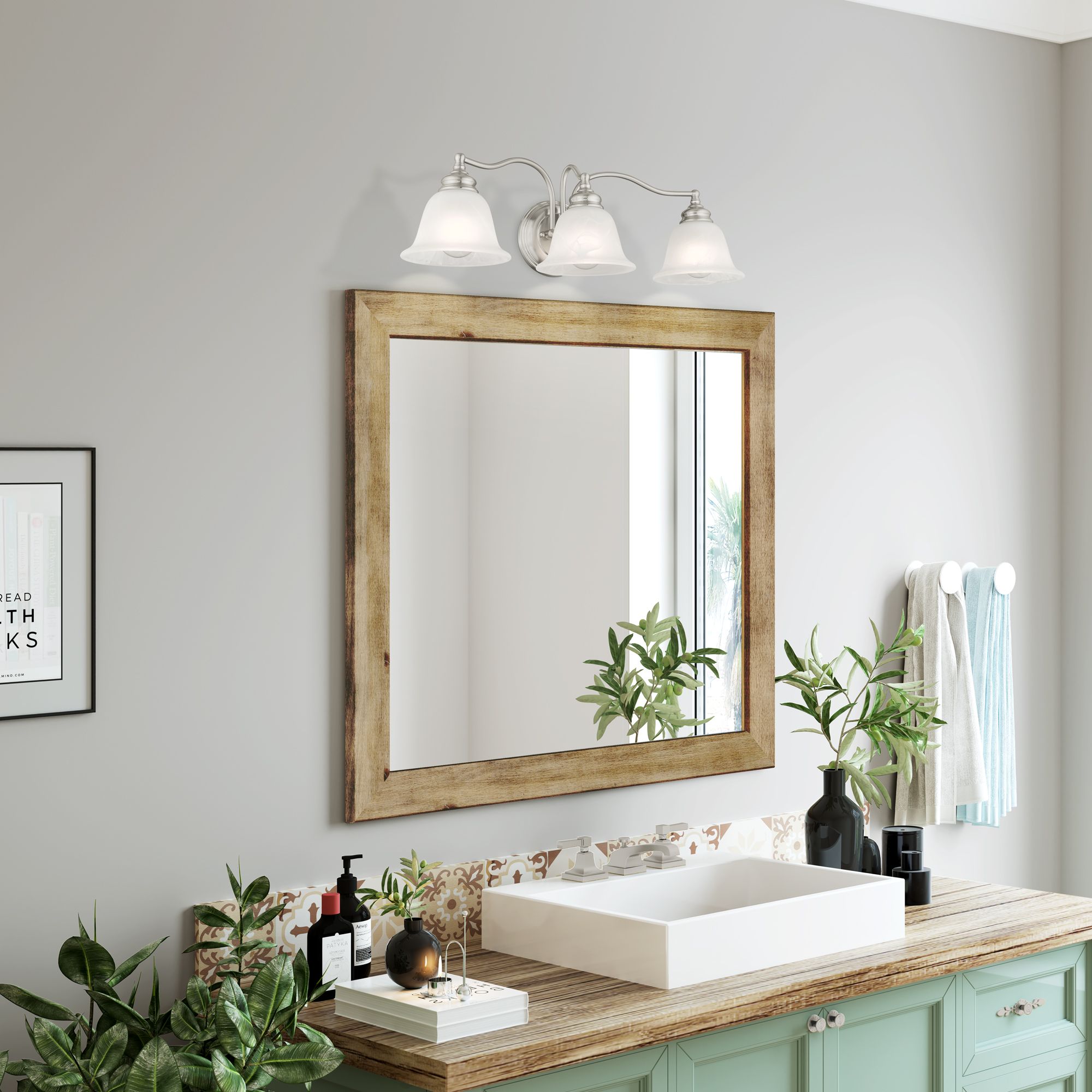 Essex 24-in W 3-Light Brushed Nickel Arm Wall Sconce