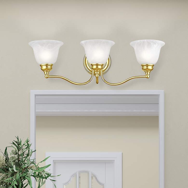 Image 1 Essex 24-in W 3-Light Polished Brass Arm Wall Sconce