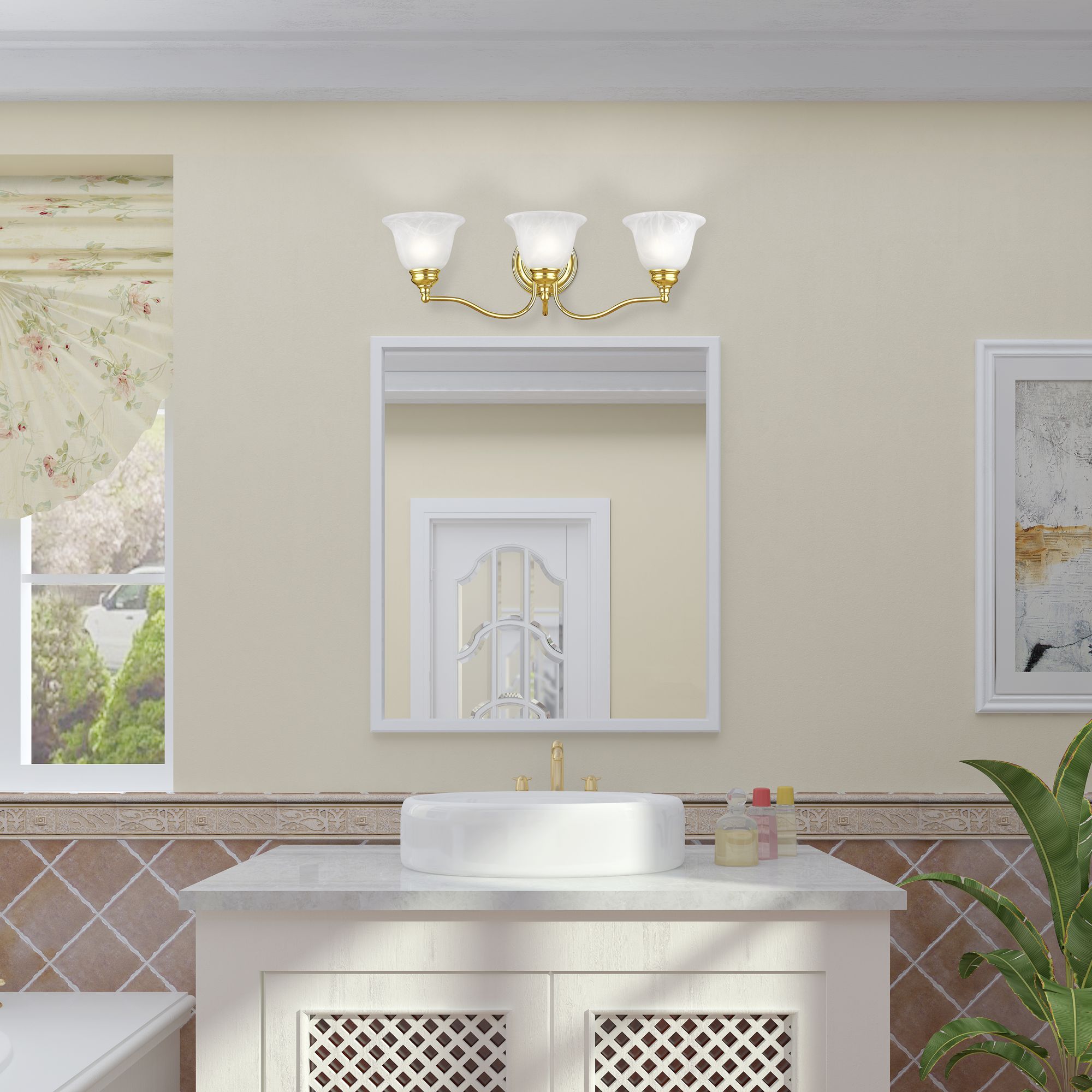 Essex 24-in W 3-Light Polished Brass Arm Wall Sconce