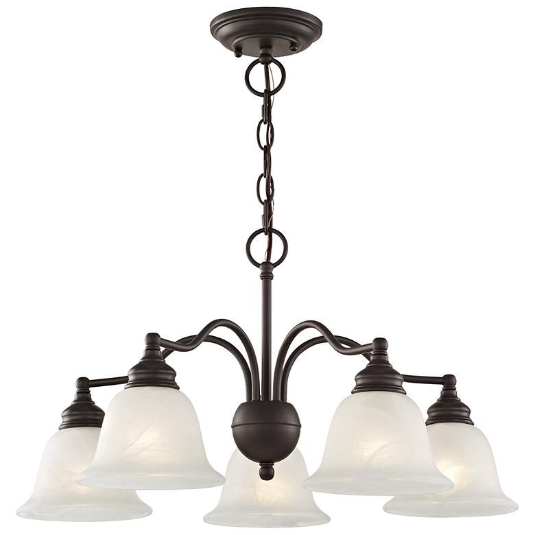 Image 6 Essex 24" Wide Bronze Metal 5-Light Chandelier more views