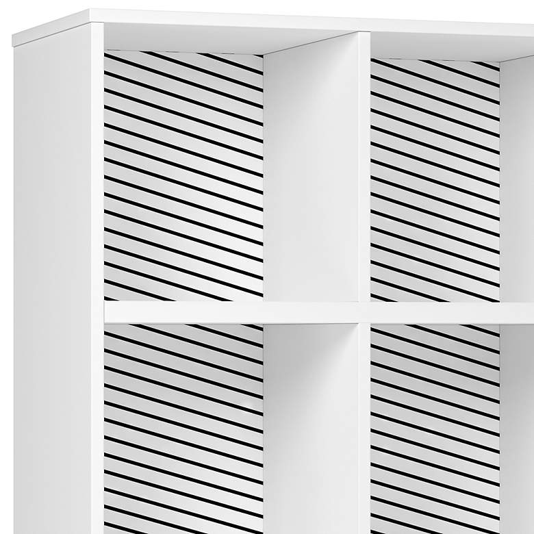 Image 3 Essex 26 1/2" Wide White and Zebra Wood 8-Shelf Bookcase more views