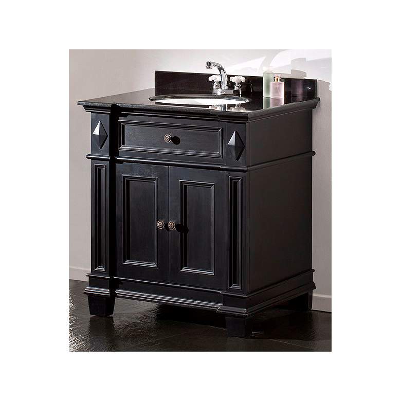 Image 1 Essex 31 inch Wide Black Antique Single Sink Bathroom Vanity