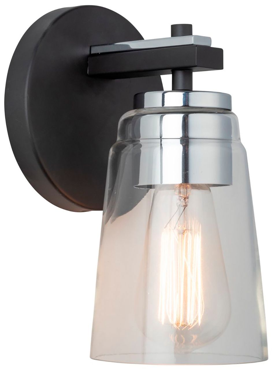 Image 3 Essex 5.13" Wide Black Bathroom Sconce With Clear Glass Shade more views