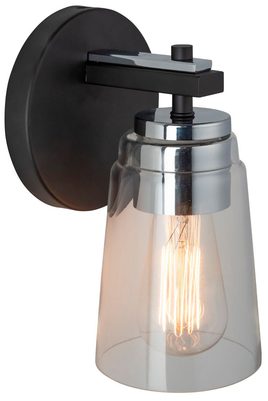 Image 5 Essex 5.13" Wide Black Bathroom Sconce With Clear Glass Shade more views