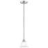 Essex 6.25-in Brushed Nickel Mini Alabaster Glass Bell Pendant