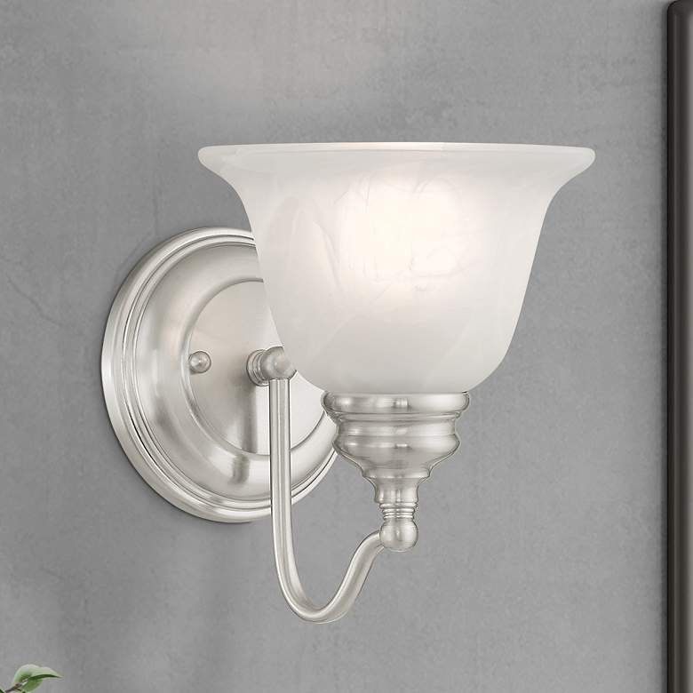 Image 1 Essex 6.25-in W 1-Light Brushed Nickel Arm Wall Sconce