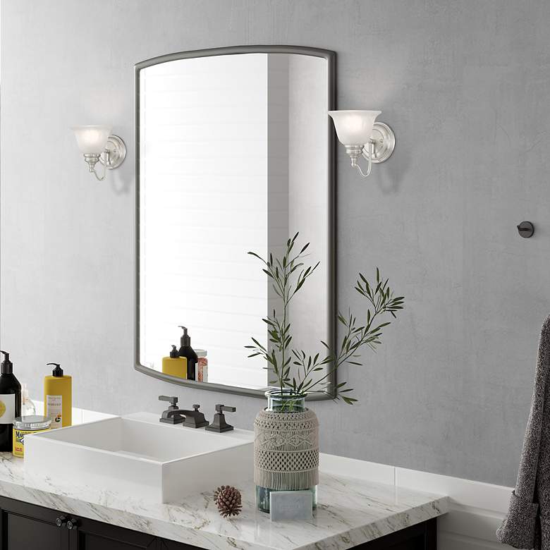 Image 5 Essex 6.25-in W 1-Light Brushed Nickel Arm Wall Sconce more views
