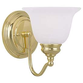 Image1 of Essex 6.25-in W 1-Light Polished Brass Arm Wall Sconce