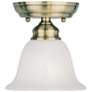 Essex 6.25-in W Antique Brass Alabaster Glass Semi-Flush Mount Light