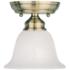 Essex 6.25-in W Antique Brass Alabaster Glass Semi-Flush Mount Light