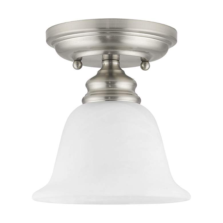 Image 3 Essex 6.25-in W Brushed Nickel Alabaster Glass Semi-Flush Mount Light more views