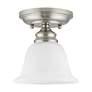 Thumbnail3 of Essex 6.25-in W Brushed Nickel Alabaster Glass Semi-Flush Mount Light more views