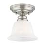 Thumbnail4 of Essex 6.25-in W Brushed Nickel Alabaster Glass Semi-Flush Mount Light more views
