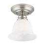 5_Essex 6.25-in W Brushed Nickel Alabaster Glass Semi-Flush Mount Light more views