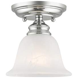 Image1 of Essex 6.25-in W Chrome Alabaster Glass Semi-Flush Mount Light