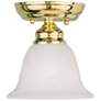 Essex 6.25-in W Polished Brass Alabaster Glass Semi-Flush Mount Light