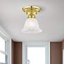 Thumbnail1 of Essex 6.25-in W Polished Brass Alabaster Glass Semi-Flush Mount Light