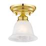 Thumbnail4 of Essex 6.25-in W Polished Brass Alabaster Glass Semi-Flush Mount Light more views