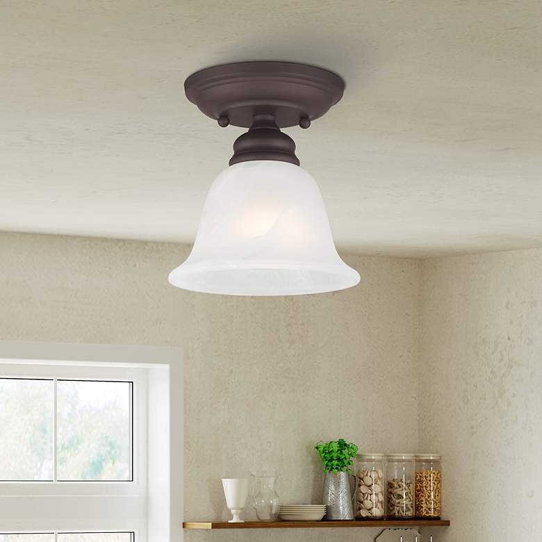 Image 5 Essex 6 1/4" Wide Bronze Bell Ceiling Light more views