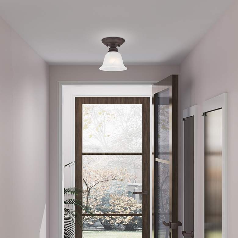 Image 7 Essex 6 1/4" Wide Bronze Bell Ceiling Light more views