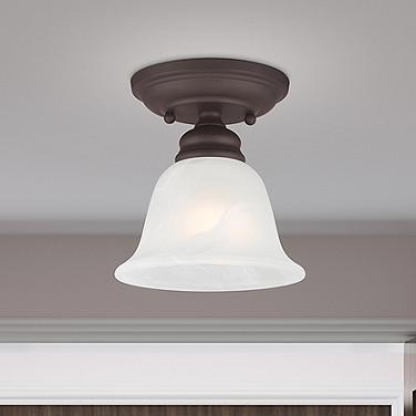 Essex 6 1/4" Wide Bronze Bell Ceiling Light