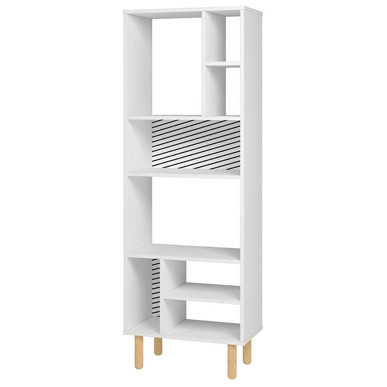 Image 1 Essex 60.23 Decor Bookcase with 8 Shelves in White and Zebra