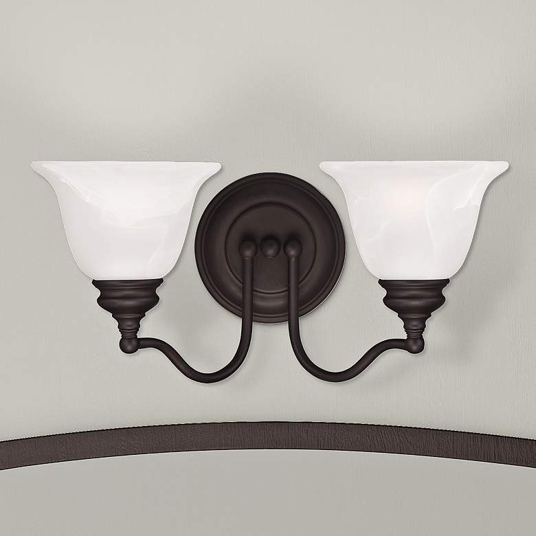 Image 1 Essex 7 1/2" High Bronze 2-Light Wall Sconce