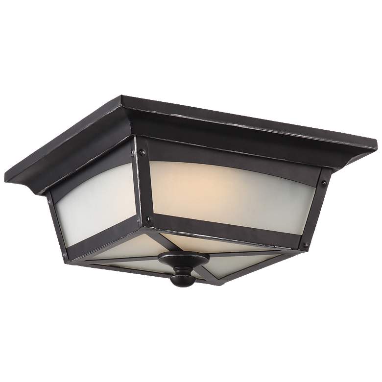 Image 1 Essex Flush Lantern; Sterling Black Finish