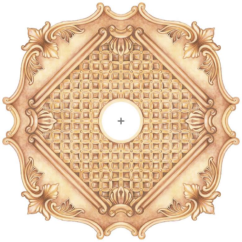 Image 2 Essex Square 24 inch Wide Repositionable Ceiling Medallion