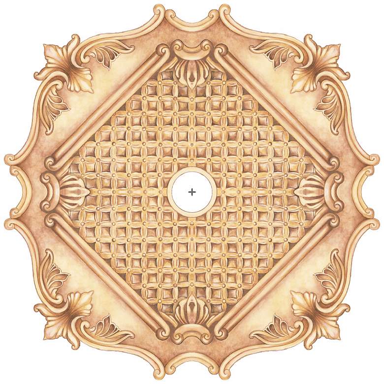Image 2 Essex Square 36" Wide Repositionable Ceiling Medallion