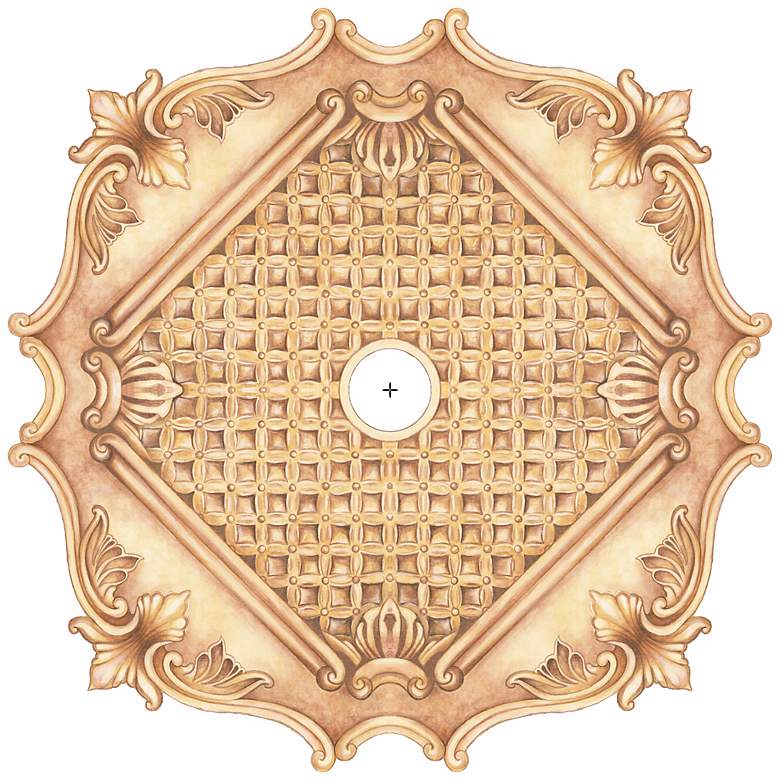 Image 1 Essex Square 36" Wide Repositionable Ceiling Medallion