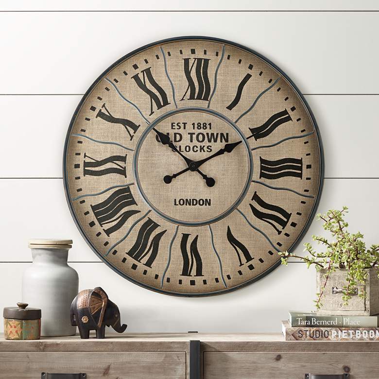 Image 1 EST 1881 Old Town London 31 1/2" Round Wall Clock
