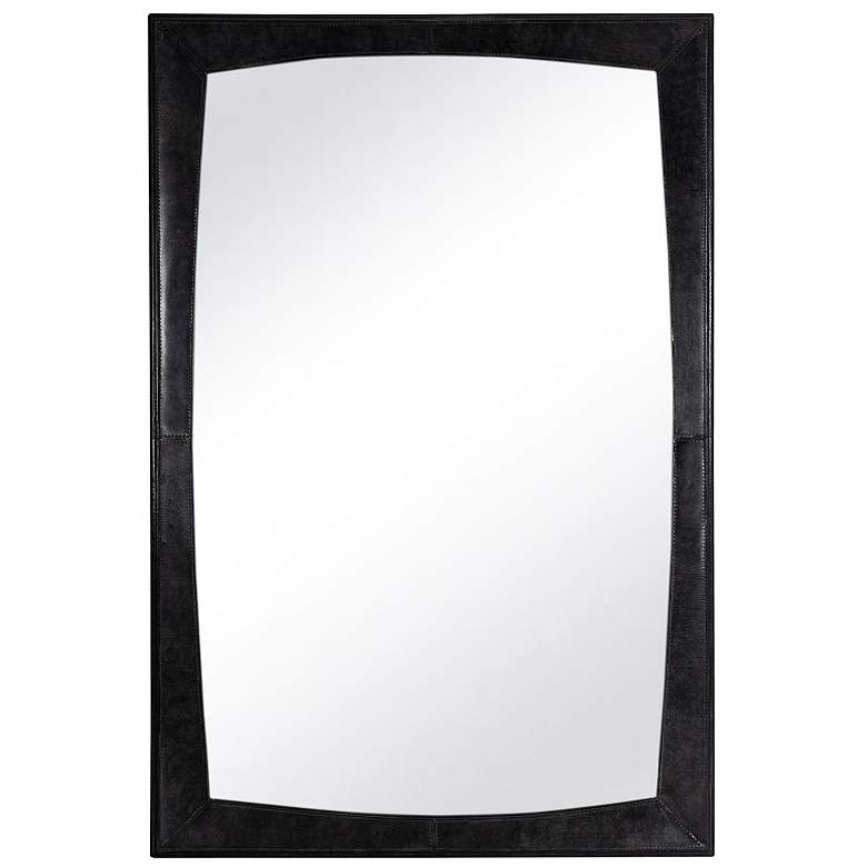 Image 1 Estaban Leather Mirror Small (Black)