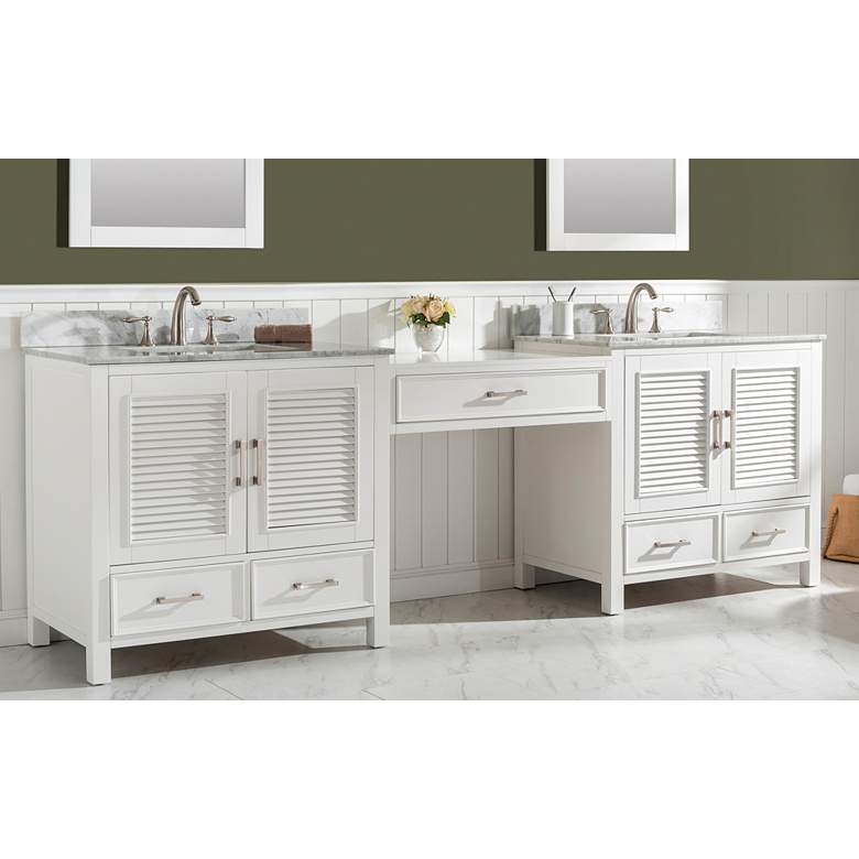 Image 1 Estate 102 inchW White Double Sink Bathroom Vanity Modular Set