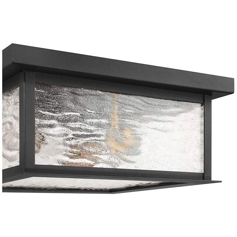 Image 3 Estate 12"W 3-Light Black Outdoor Flush Mount w/ Rain Glassware Shade more views