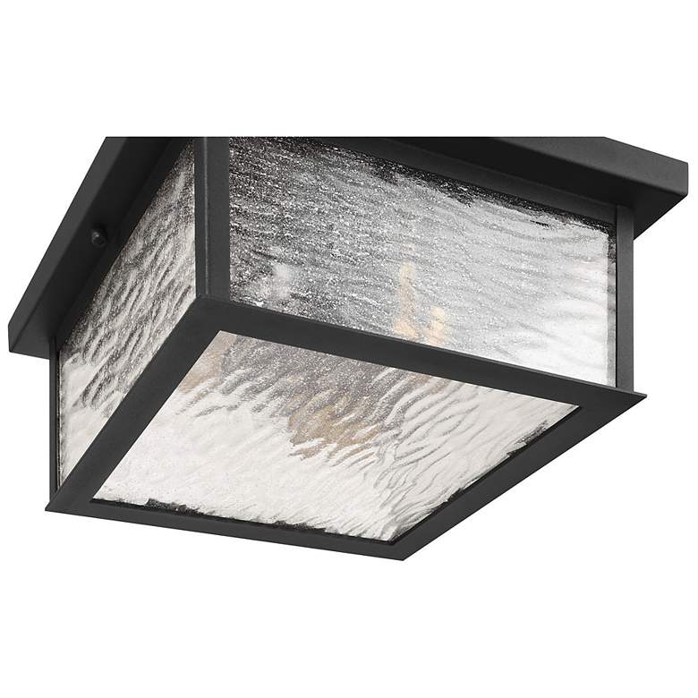 Image 4 Estate 12"W 3-Light Black Outdoor Flush Mount w/ Rain Glassware Shade more views