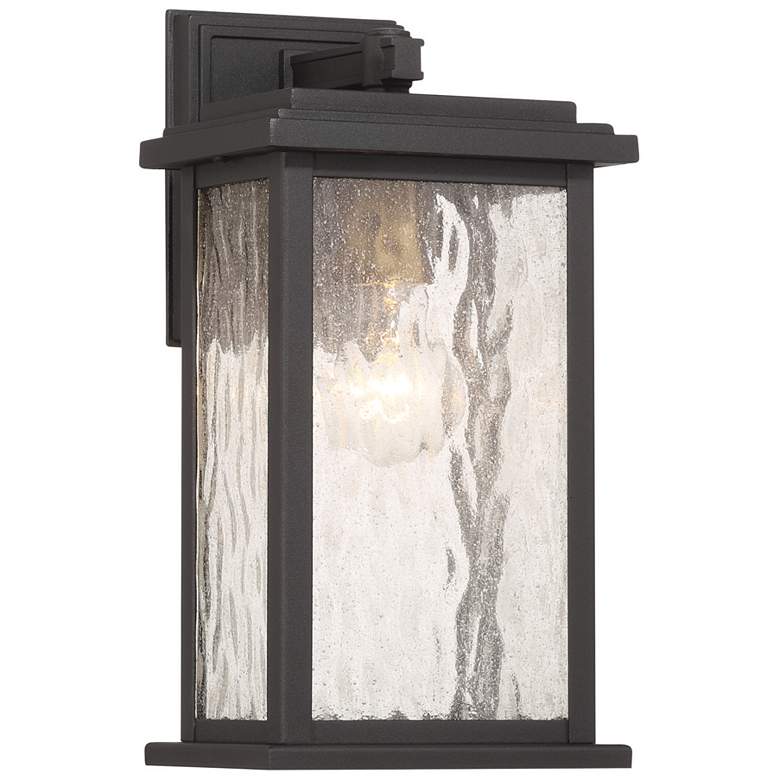 Image 1 Estate 13"H Black, Brass Outdoor Wall Sconce w/ Rain Glassware Shade