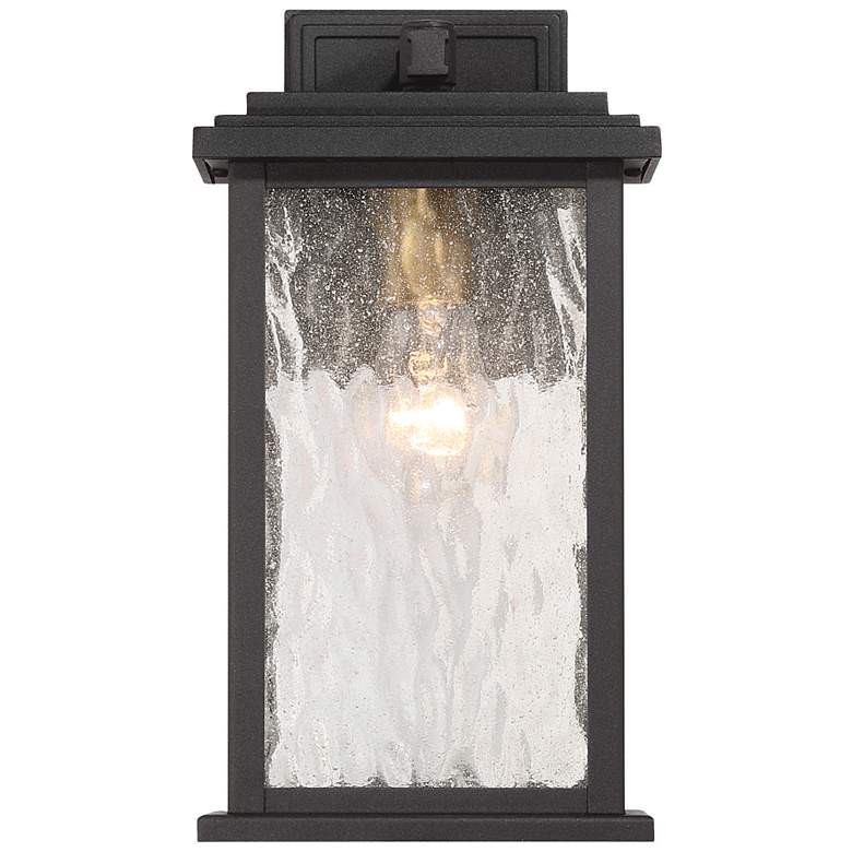 Image 2 Estate 13"H Black, Brass Outdoor Wall Sconce w/ Rain Glassware Shade more views