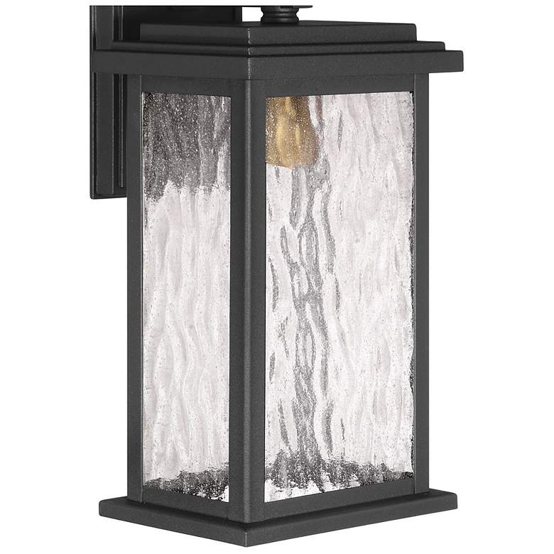 Image 4 Estate 13"H Black, Brass Outdoor Wall Sconce w/ Rain Glassware Shade more views