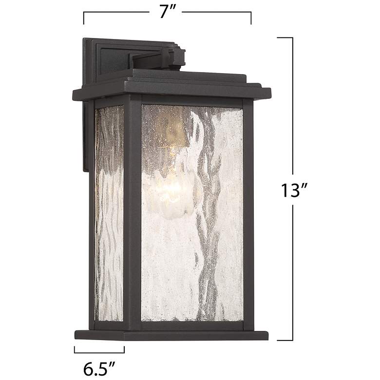 Image 6 Estate 13"H Black, Brass Outdoor Wall Sconce w/ Rain Glassware Shade more views