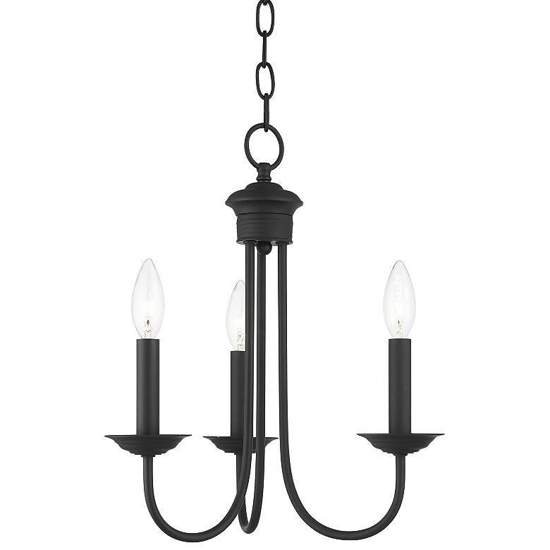 Image 1 Estate 14" Wide Black Metal 3-Light Chandelier