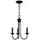Estate 14" Wide Black Metal 3-Light Chandelier