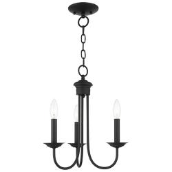 Estate 14" Wide Black Metal 3-Light Chandelier