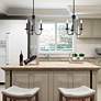 7_Estate 14" Wide Black Metal 3-Light Chandelier more views