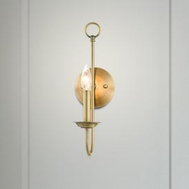 Estate 16" High Antique Brass Wall Sconce Estate 16" High Antique Brass Wall Sconce