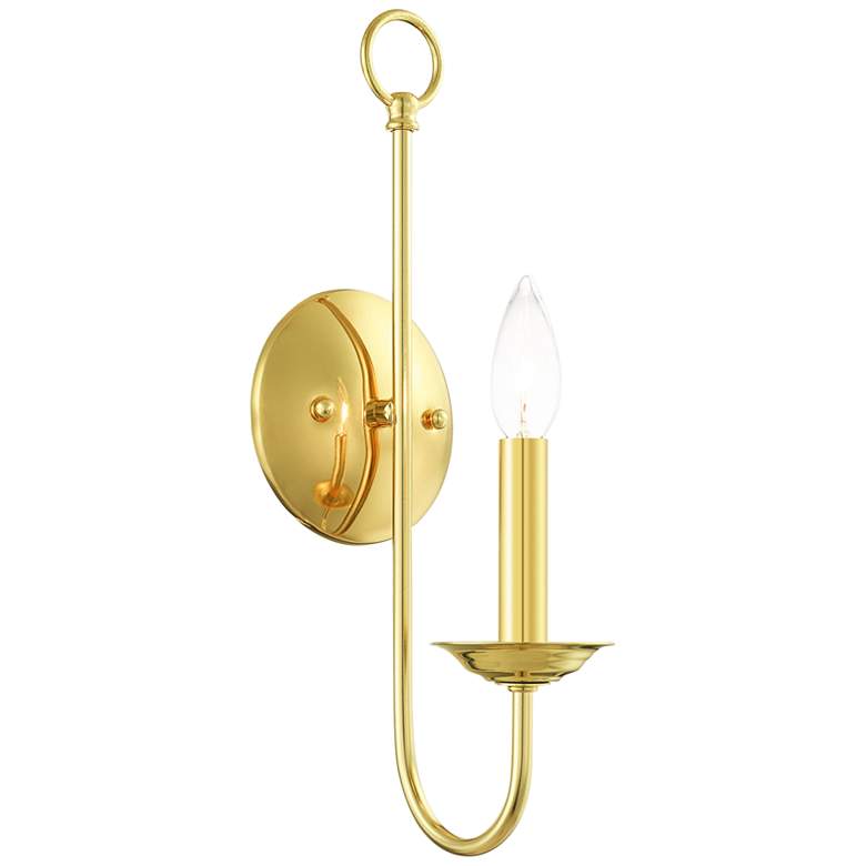 Image 1 Estate 16 inch High Polished Brass Wall Sconce