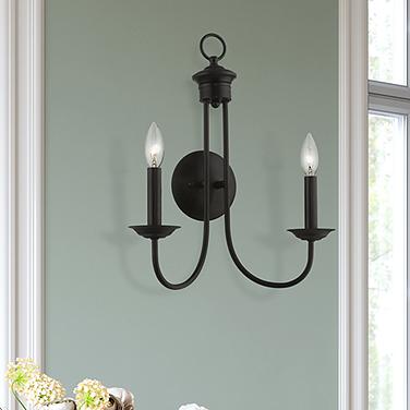 Estate 17 1/4" High Black 2-Light Wall Sconce