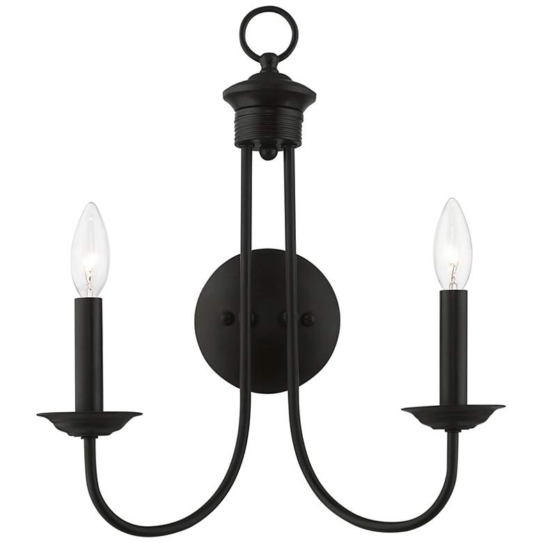 Image 2 Estate 17 1/4" High Black 2-Light Wall Sconce